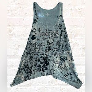 Disney Parks Women Princess Tank Top Grey Sz XL Sparkles Gray